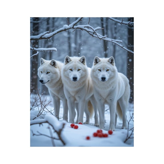 Paint by Numbers Kit for Adults, Three Wolves Winter Snow Scene Paint by Numbers, Easy Paint by Numbers Kit for Adults Beginner, DIY Adult Paint by Number Kits on Canvas, Home Decor