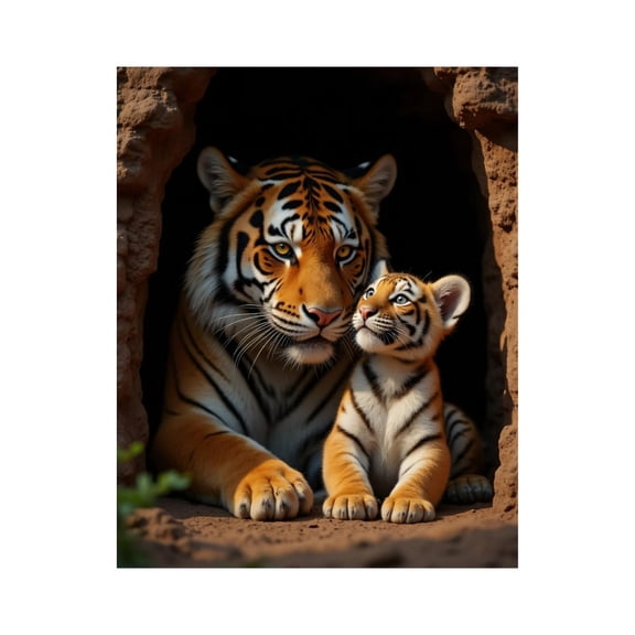 Paint by Numbers Kit for Adults, Tiger Family Bonding Moment Paint by Numbers, Easy Paint by Numbers Kit for Adults Beginner, DIY Adult Paint by Number Kits on Canvas, Home Decor