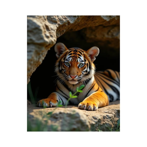 Paint by Numbers Kit for Adults, Tiger Resting in Cave Natural Habitat Paint by Numbers, Easy Paint by Numbers Kit for Adults Beginner, DIY Adult Paint by Number Kits on Canvas, 12x16in Home Decor