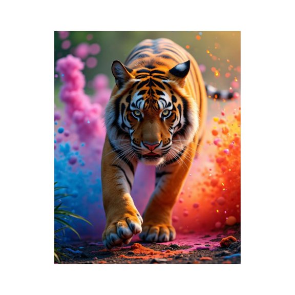 Paint by Numbers Kit for Adults, Tiger Stride Colorful Burst Paint by Numbers, Easy Paint by Numbers Kit for Adults Beginner, DIY Adult Paint by Number Kits on Canvas, Home Decor