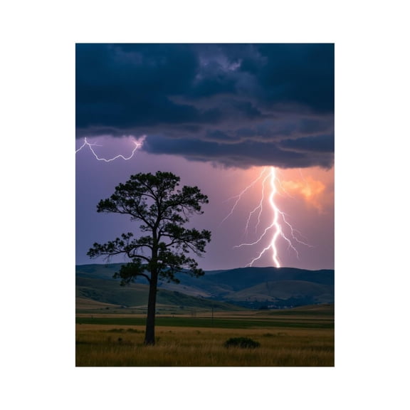 Paint by Numbers Kit for Adults, Tree Lightning Storm Landscape Paint by Numbers, Easy Paint by Numbers Kit for Adults Beginner, DIY Adult Paint by Number Kits on Canvas, 12x16in Home Decor