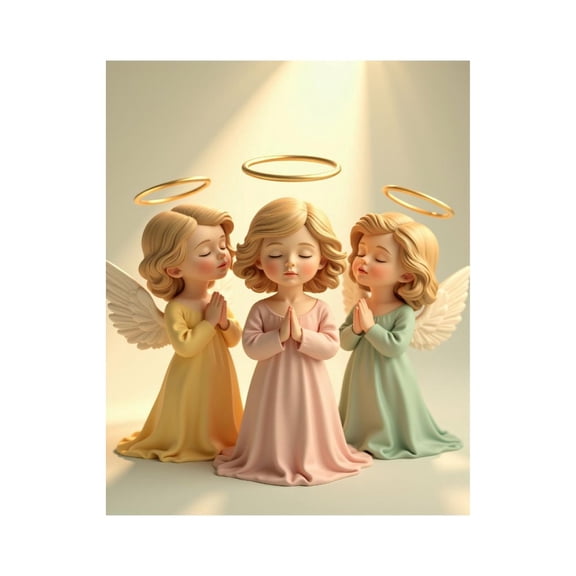 Paint by Numbers Kit for Adults, Triplet Angelic Figures Praying Paint by Numbers, Easy Paint by Numbers Kit for Adults Beginner, DIY Adult Paint by Number Kits on Canvas, Home Decor