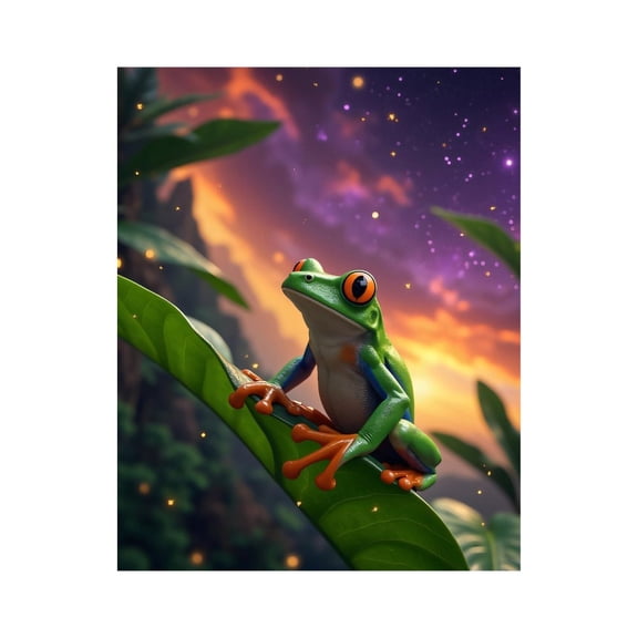 Paint by Numbers Kit for Adults, Tropical Sunset Frog Fantasy Paint by Numbers, Easy Paint by Numbers Kit for Adults Beginner, DIY Adult Paint by Number Kits on Canvas, Home Decor