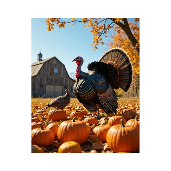 Paint by Numbers Kit for Adults, Turkey Autumn Pumpkins Farm Scene Paint by Numbers, Easy Paint by Numbers Kit for Adults Beginner, DIY Adult Paint by Number Kits on Canvas, 12x16in Home Decor