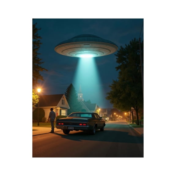 Paint by Numbers Kit for Adults, UFO Night Sky Suburb Car Encounter Paint by Numbers, Easy Paint by Numbers Kit for Adults Beginner, DIY Adult Paint by Number Kits on Canvas, Home Decor