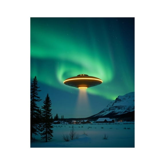 Paint by Numbers Kit for Adults, UFO Northern Lights Night Sky Paint by Numbers, Easy Paint by Numbers Kit for Adults Beginner, DIY Adult Paint by Number Kits on Canvas, 12x16in Home Decor