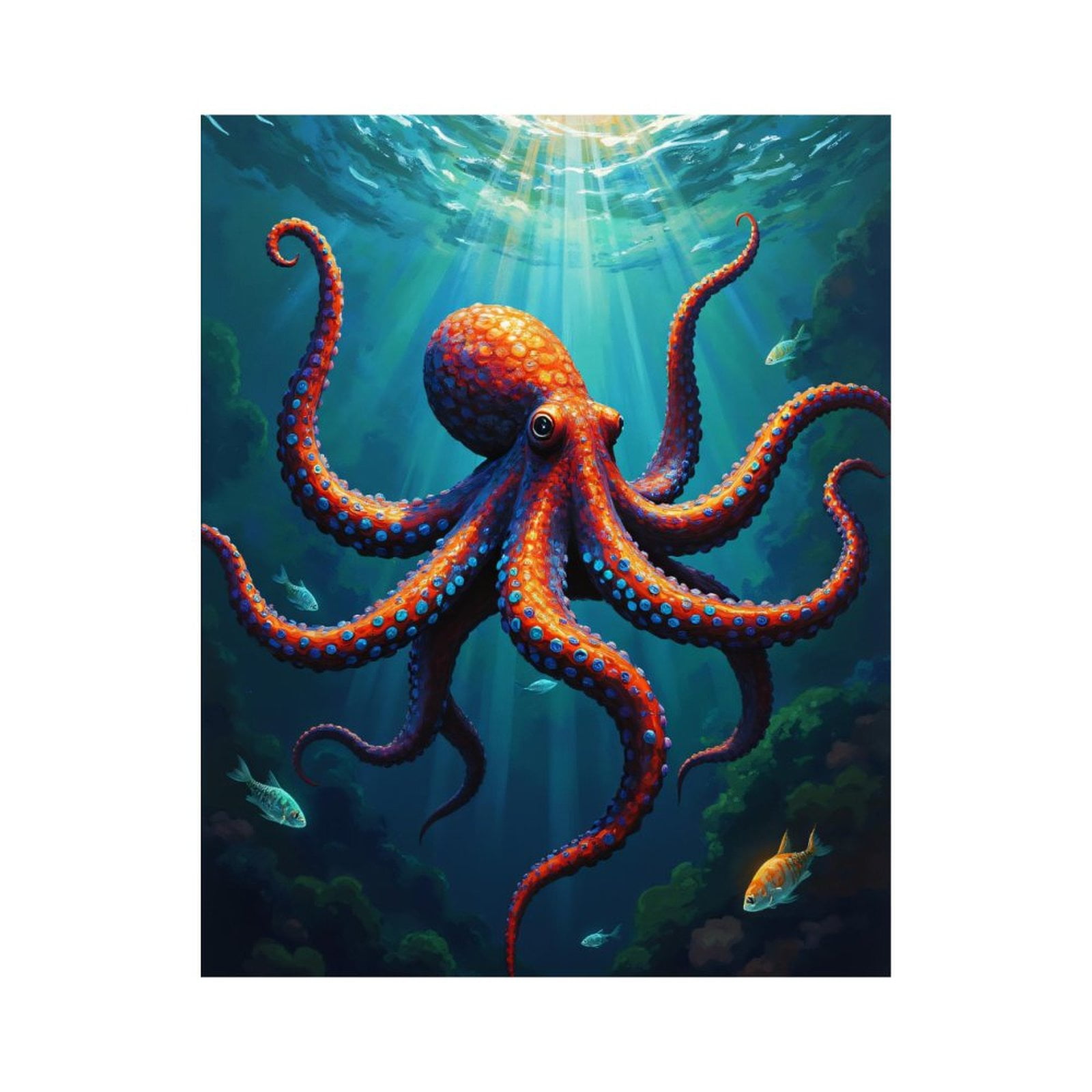 Paint by Numbers Kit for Adults, Underwater Colorful Octopus Scene Paint by Numbers, Easy Paint by Numbers Kit for Adults Beginner, DIY Adult Paint by Number Kits on Canvas, Home Decor