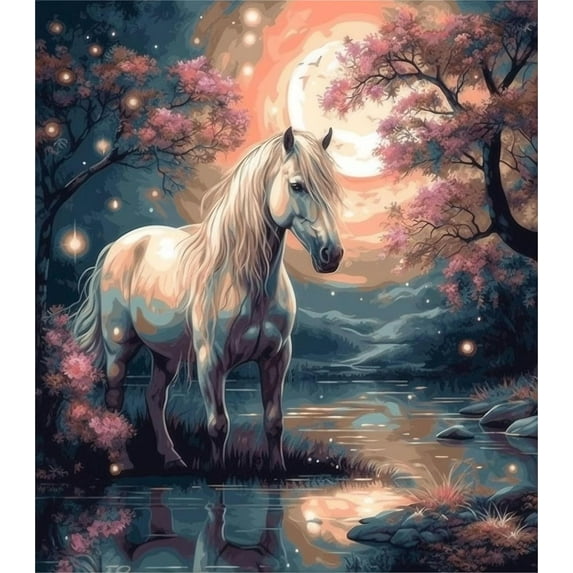 Paint by Numbers Kit for Adults -Unicorn (2) - Beginner DIY Color by Number Set on Canvas Acrylic Oil Paintings Crafts, Gifts, Home Wall Decor (12 X 16 inches)-