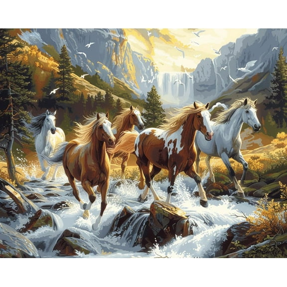 Paint by Numbers Kit for Adults - Valley of the Wilds (7) - Beginner DIY Color by Number Set on Canvas Acrylic Oil Paintings Crafts, Gifts, Home Wall Decor (12 X 16 inches) -