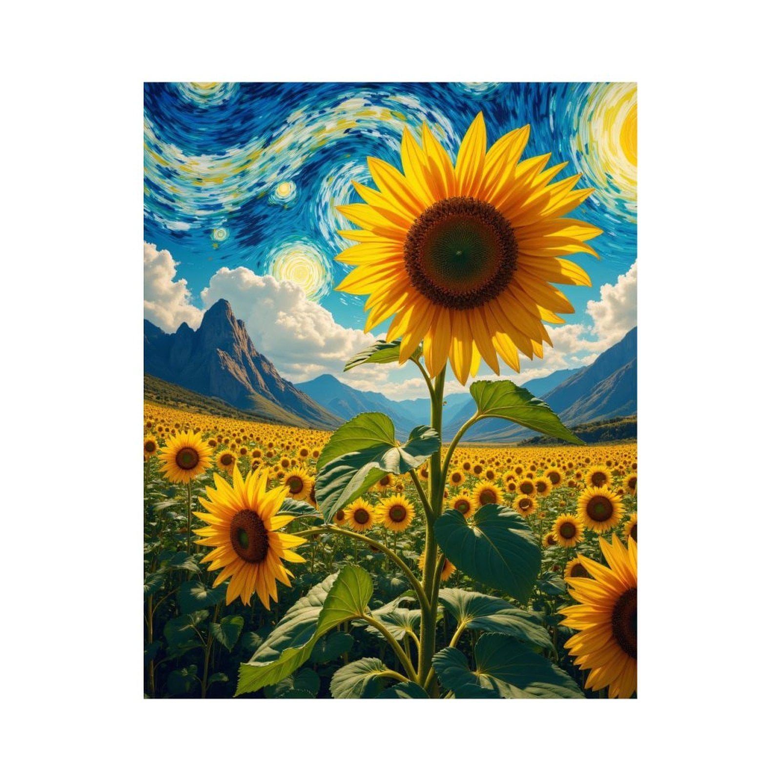 Paint by Numbers Kit for Adults, Van Gogh Inspired Sunflower Field Paint by Numbers, Easy Paint by Numbers Kit for Adults Beginner, DIY Adult Paint by Number Kits on Canvas, Home Decor