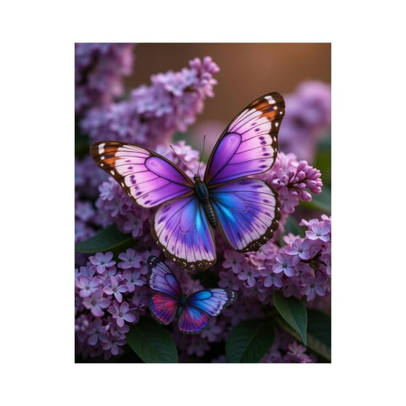 Paint by Numbers Kit for Adults, Vibrant Butterflies On Lilac Blossoms Paint by Numbers, Easy Paint by Numbers Kit for Adults Beginner, DIY Adult Paint by Number Kits on Canvas, 12x16in Home Decor