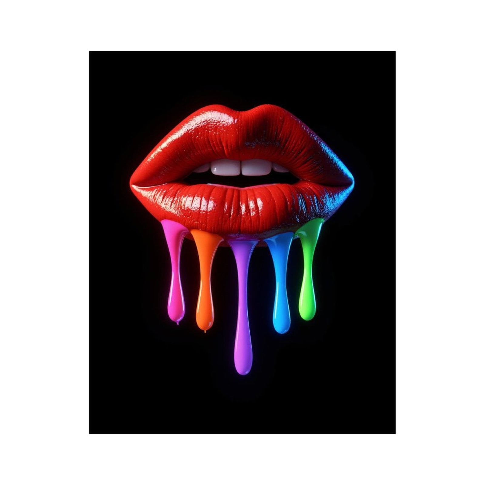 Paint by Numbers Kit for Adults, Vibrant Dripping Lips Art Paint by Numbers, Easy Paint by Numbers Kit for Adults Beginner, DIY Adult Paint by Number Kits on Canvas, Home Decor