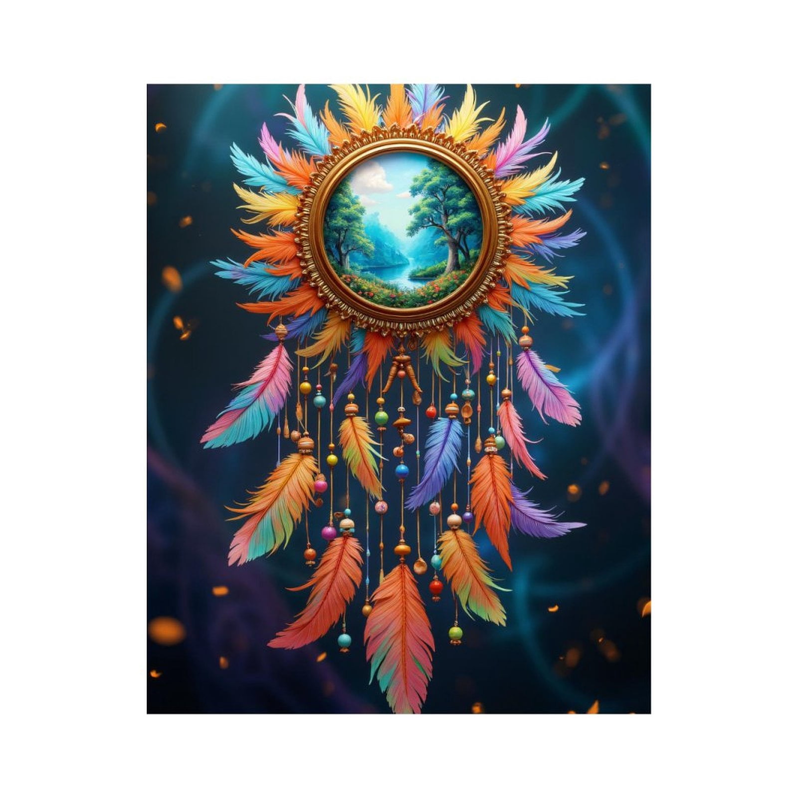 Paint by Numbers Kit for Adults, Vibrant Feathered Dreamcatcher Art ...