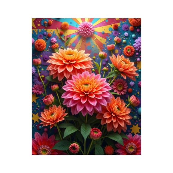 Paint by Numbers Kit for Adults, Vibrant Floral Fantasy Explosion Paint by Numbers, Easy Paint by Numbers Kit for Adults Beginner, DIY Adult Paint by Number Kits on Canvas, Home Decor