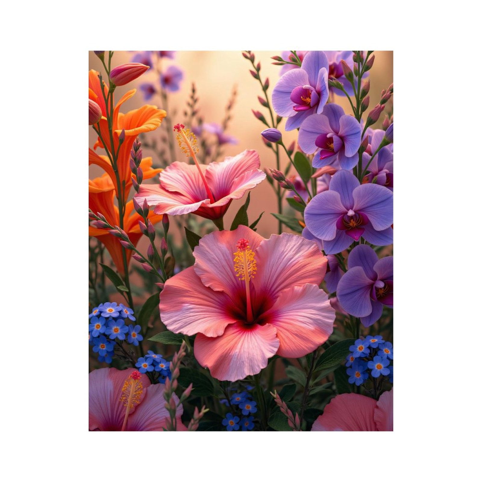 Paint by Numbers Kit for Adults, Vibrant Floral Garden Blooms Paint by Numbers, Easy Paint by Numbers Kit for Adults Beginner, DIY Adult Paint by Number Kits on Canvas, Home Decor