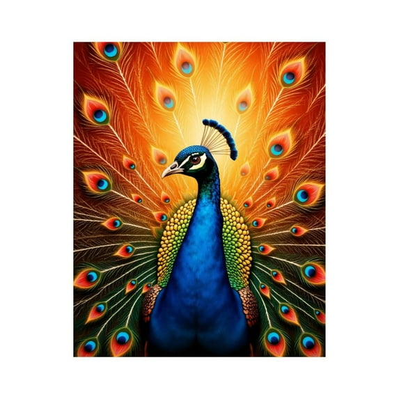 Paint by Numbers Kit for Adults, Vibrant Peacock Feathers Display Paint by Numbers, Easy Paint by Numbers Kit for Adults Beginner, DIY Adult Paint by Number Kits on Canvas, 12x16in Home Decor