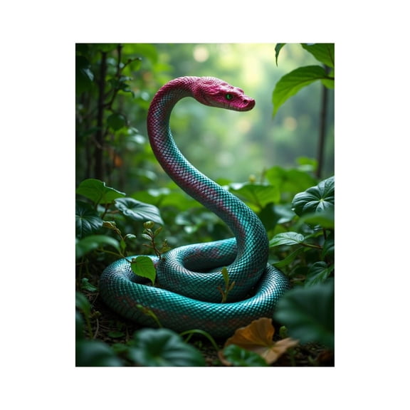 Paint by Numbers Kit for Adults, Vibrant Snake In Lush Greenery Paint by Numbers, Easy Paint by Numbers Kit for Adults Beginner, DIY Adult Paint by Number Kits on Canvas, Home Decor