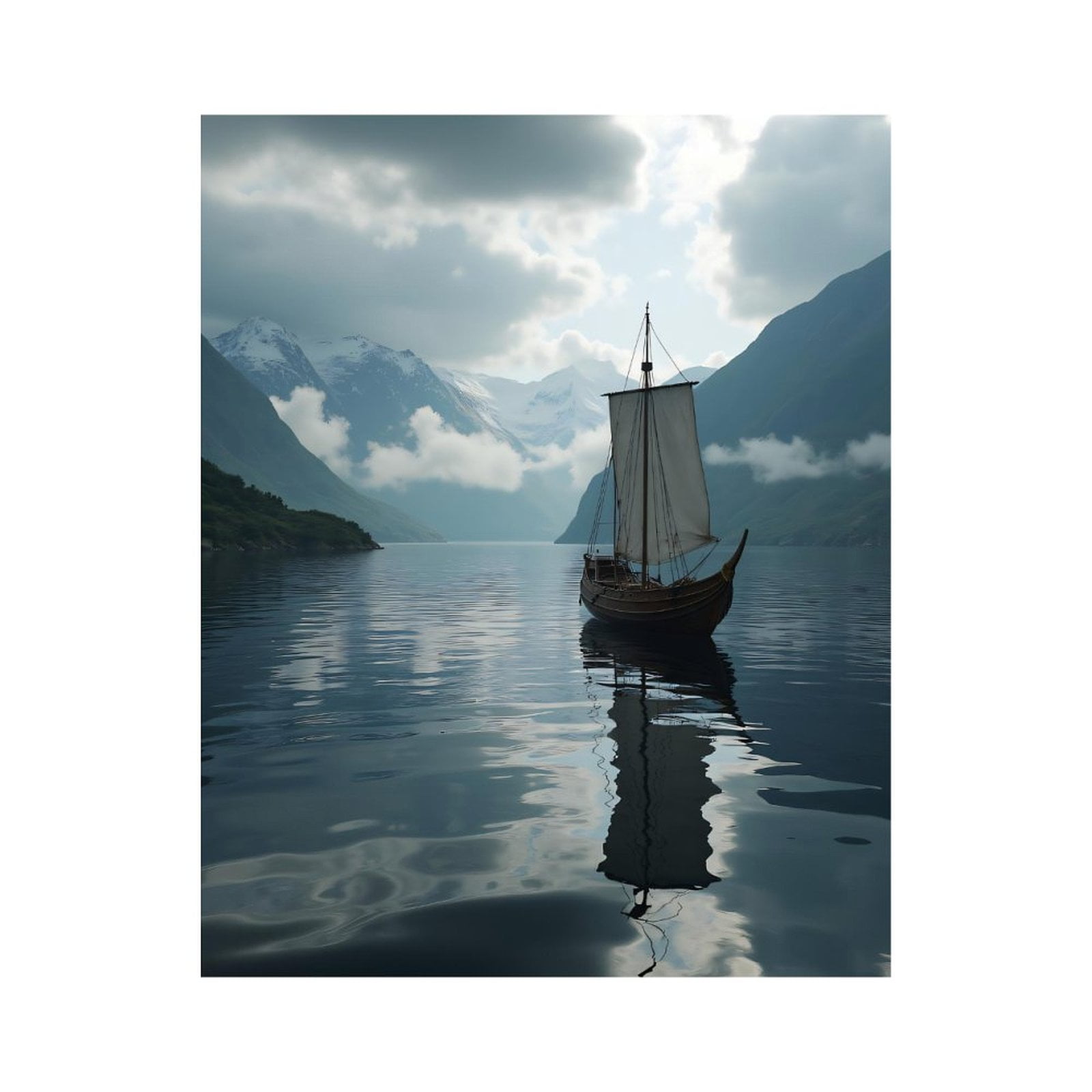 Paint by Numbers Kit for Adults, Viking Ship Tranquil Fjord Reflection Paint by Numbers, Easy Paint by Numbers Kit for Adults Beginner, DIY Adult Paint by Number Kits on Canvas, Home Decor