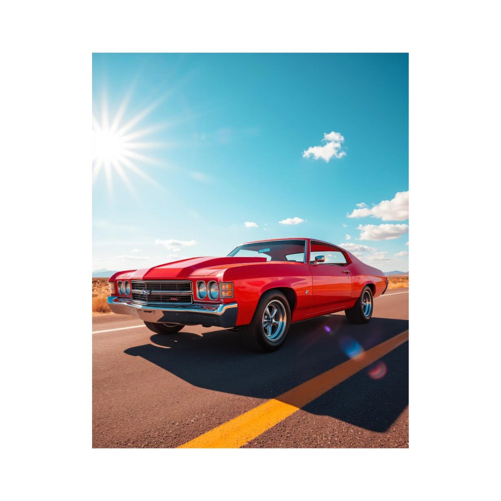Paint by Numbers Kit for Adults, Vintage Red Classic Car Drive Paint by Numbers, Easy Paint by Numbers Kit for Adults Beginner, DIY Adult Paint by Number Kits on Canvas, Home Decor