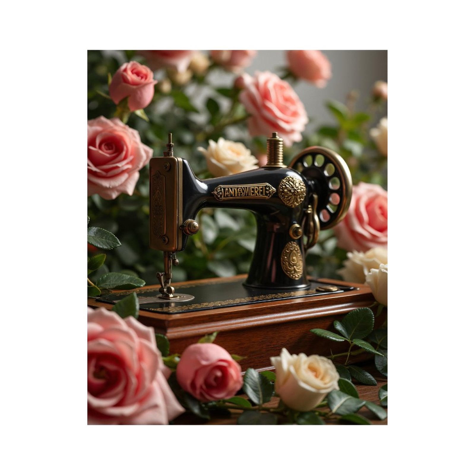 Paint by Numbers Kit for Adults, Vintage Sewing Machine Roses Paint by ...