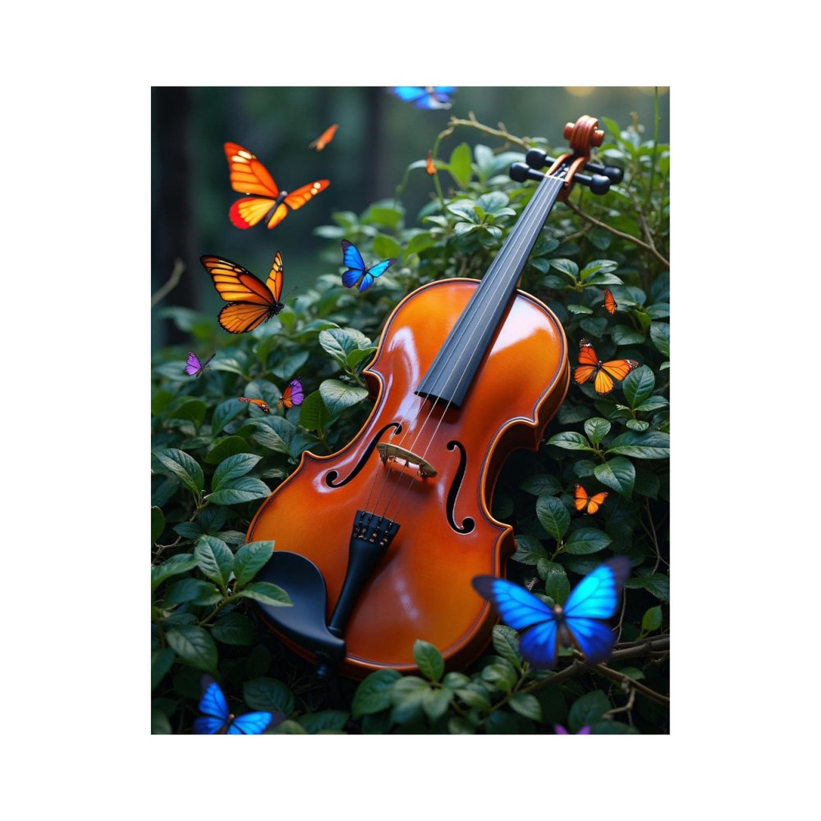 Paint by Numbers Kit for Adults, Violin Butterflies Nature Elegance ...