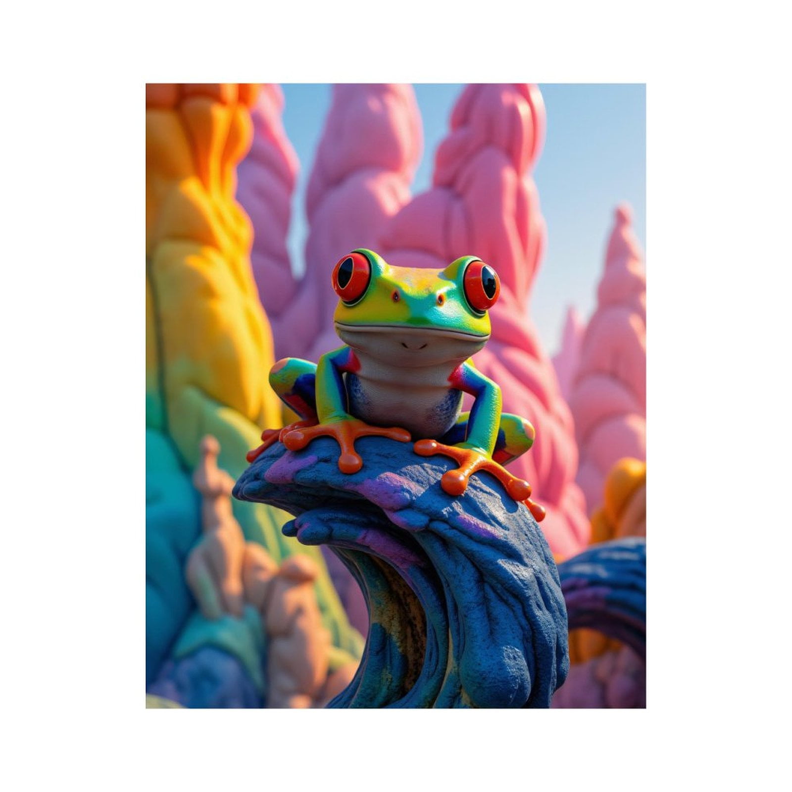 Paint by Numbers Kit for Adults, Vivid Frog On Colorful Rock Formation Paint by Numbers, Easy Paint by Numbers Kit for Adults Beginner, DIY Adult Paint by Number Kits on Canvas, 12x16in Home Decor