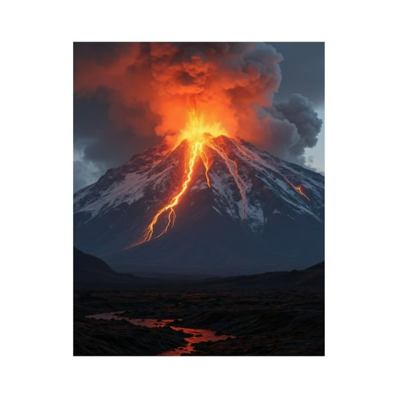 Paint by Numbers Kit for Adults, Volcano Eruption Lava Flow Smoke Paint by Numbers, Easy Paint by Numbers Kit for Adults Beginner, DIY Adult Paint by Number Kits on Canvas, Home Decor