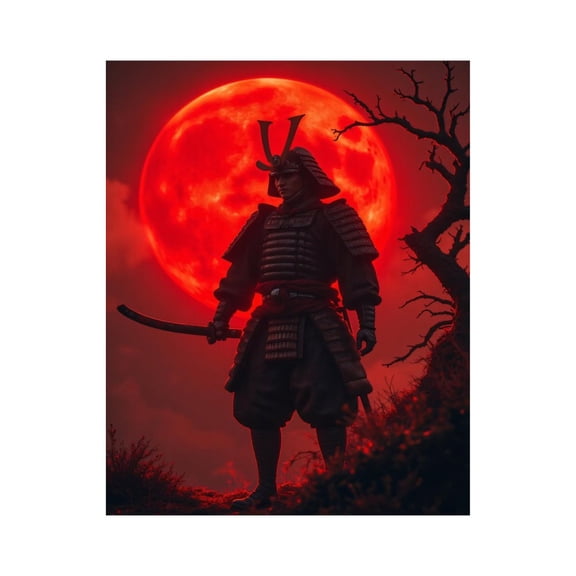 Paint by Numbers Kit for Adults, Warrior Moonlit Silhouette Samura Paint by Numbers, Easy Paint by Numbers Kit for Adults Beginner, DIY Adult Paint by Number Kits on Canvas, 12x16in Home Decor