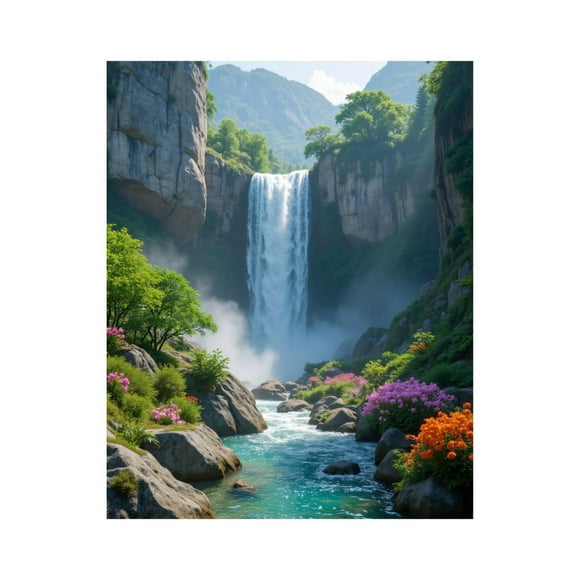 Paint by Numbers Kit for Adults, Waterfall Cascading Serene Landscape Paint by Numbers, Easy Paint by Numbers Kit for Adults Beginner, DIY Adult Paint by Number Kits on Canvas, Home Decor