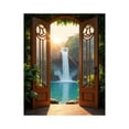 thumbnail image 1 of Paint by Numbers Kit for Adults, Waterfall Sunlight Wooden Doorway Scene Paint by Numbers, Easy Paint by Numbers Kit for Adults Beginner, DIY Adult Paint by Number Kits on Canvas, 12x16in Home Decor, 1 of 7