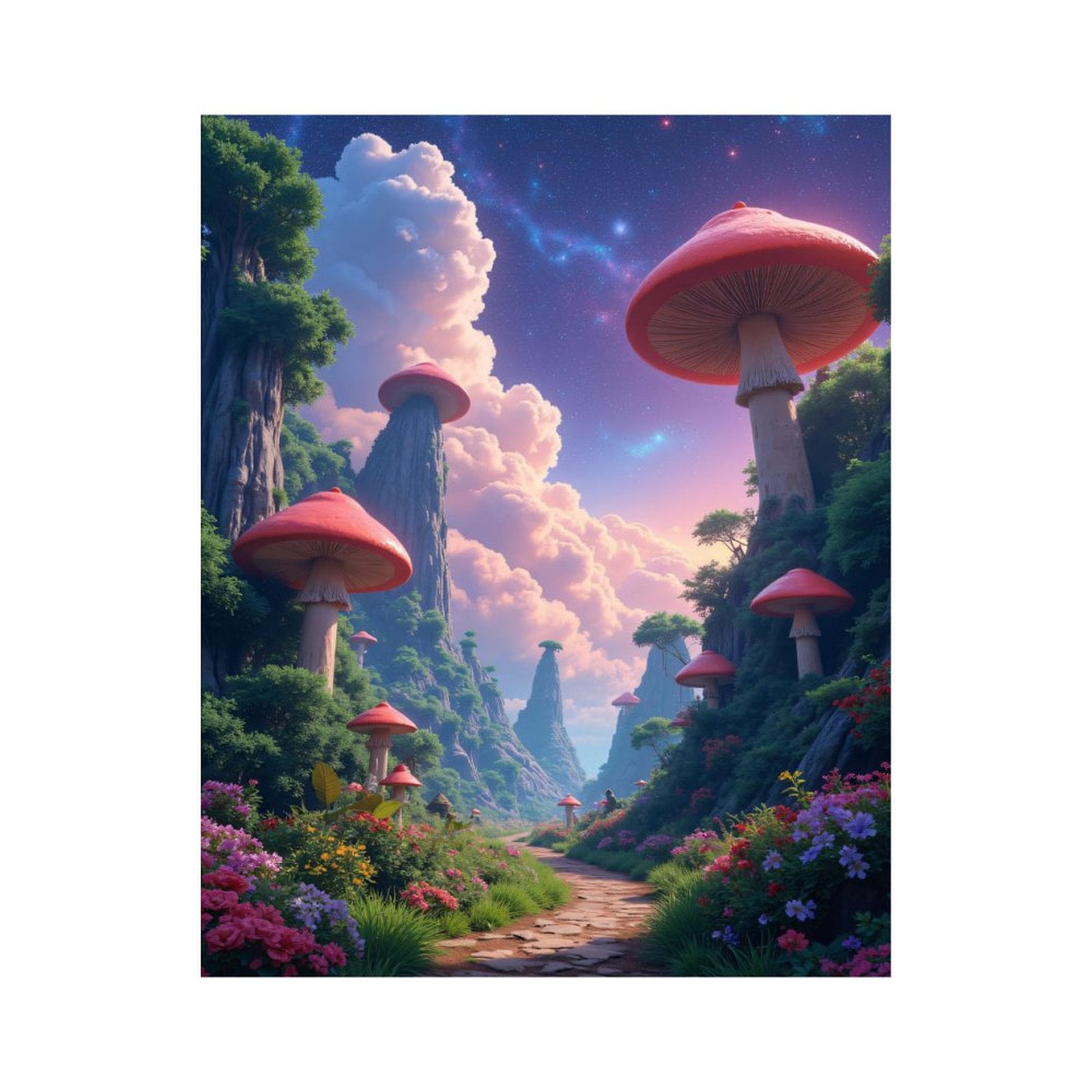 Paint by Numbers Kit for Adults, Whimsical Fantasy Mushroom Landscape Paint by Numbers, Easy Paint by Numbers Kit for Adults Beginner, DIY Adult Paint by Number Kits on Canvas, 12x16in Home Decor