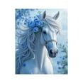 thumbnail image 1 of Paint by Numbers Kit for Adults, White Horse Blue Roses Elegance Paint by Numbers, Easy Paint by Numbers Kit for Adults Beginner, DIY Adult Paint by Number Kits on Canvas, 12x16in Home Decor, 1 of 7