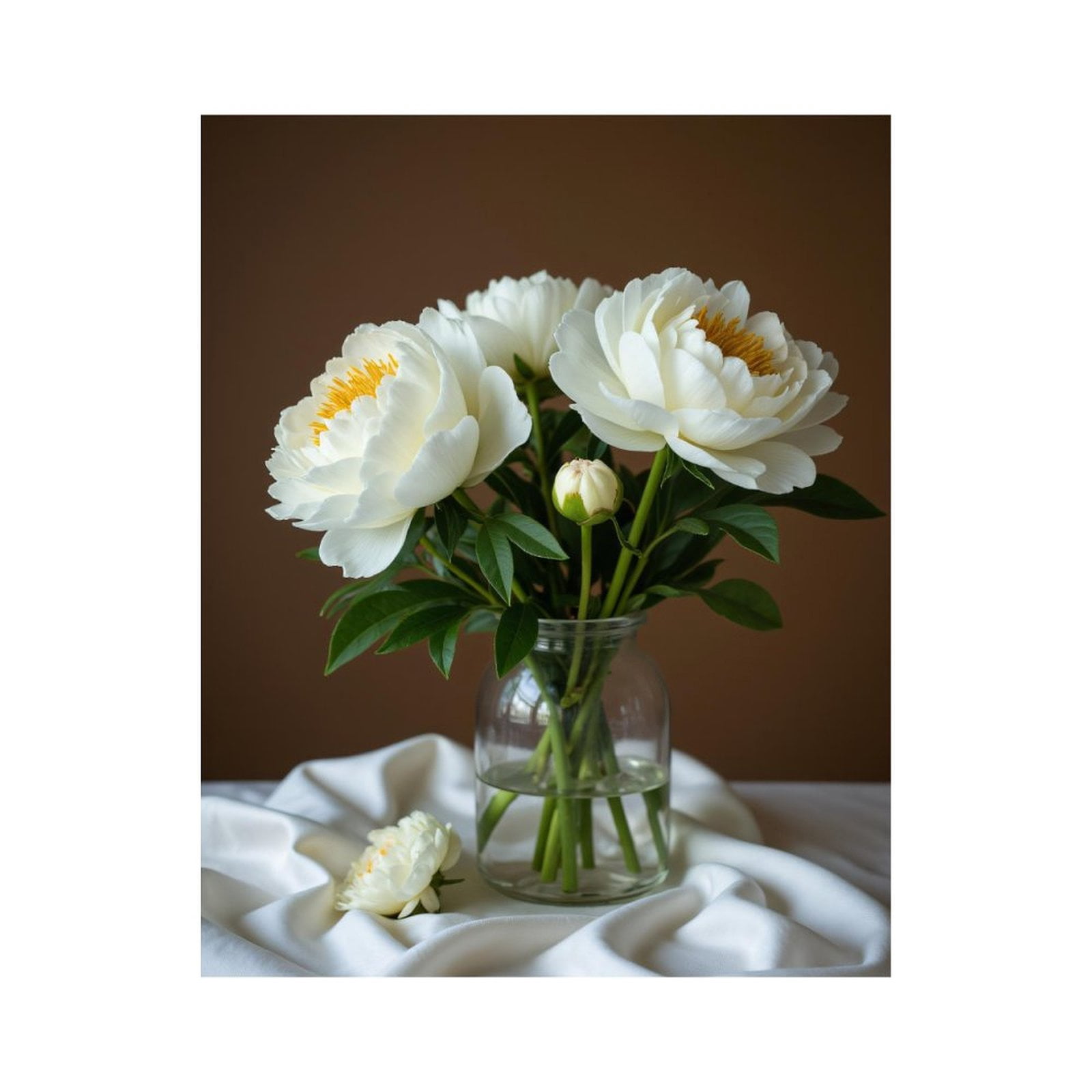 Paint by Numbers Kit for Adults, White Peonies In Glass Vase Paint by ...