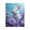 thumbnail image 1 of Paint by Numbers Kit for Adults, White Rabbit Among Purple Roses Paint by Numbers, Easy Paint by Numbers Kit for Adults Beginner, DIY Adult Paint by Number Kits on Canvas, 12x16in Home Decor, 1 of 7