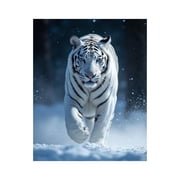 Paint by Numbers Kit for Adults, White Tiger Snow Fierce Blue Eyes Paint by Numbers, Easy Paint by Numbers Kit for Adults Beginner, DIY Adult Paint by Number Kits on Canvas, Home Decor