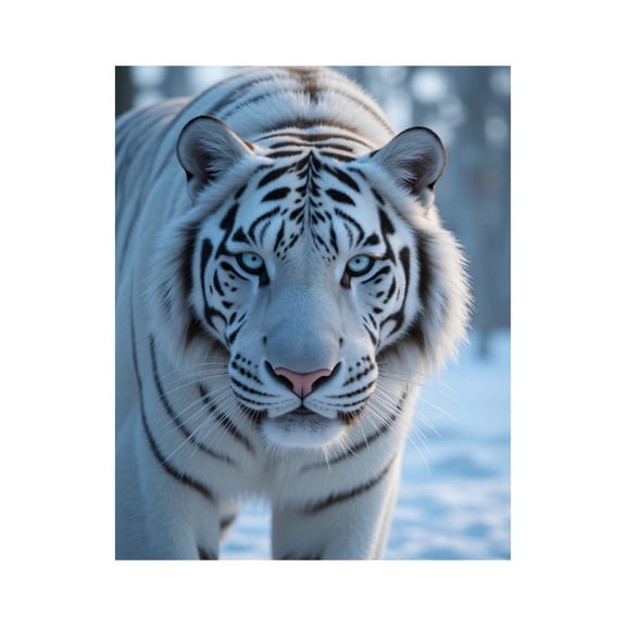 Paint by Numbers Kit for Adults, White Tiger Winter Snow Scene Paint by Numbers, Easy Paint by Numbers Kit for Adults Beginner, DIY Adult Paint by Number Kits on Canvas, 12x16in Home Decor