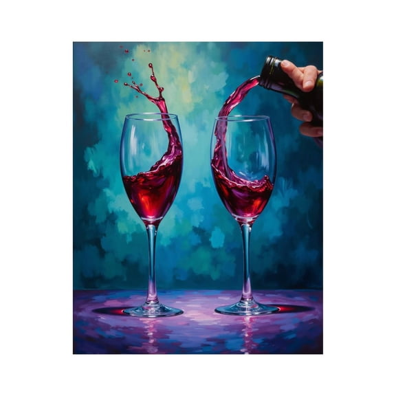 Paint by Numbers Kit for Adults, Wine Pour Splash Art Scene Paint by Numbers, Easy Paint by Numbers Kit for Adults Beginner, DIY Adult Paint by Number Kits on Canvas, Home Decor