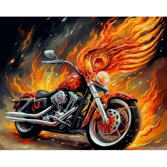 Paint by Numbers Kit for Adults -Wings Motorcycle - Beginners Acrylic Adult Paint by Number Kits on Canvas Digital Oil Number Painting Kits for Home Decor Gift 16"x20"-