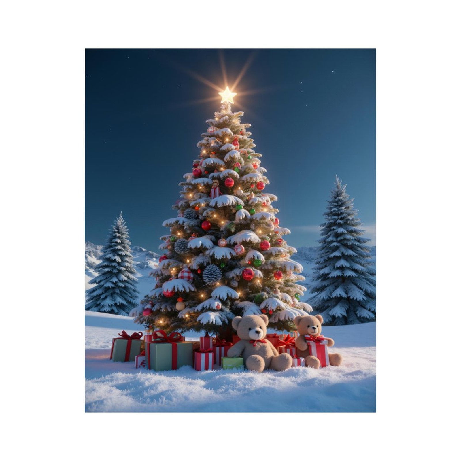 Paint by Numbers Kit for Adults, Winter Celebration Snowy Tree Scene ...