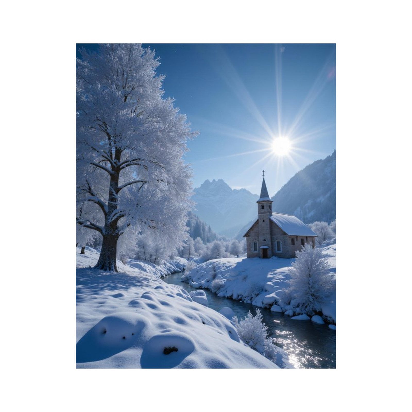 Paint by Numbers Kit for Adults, Winter Landscape Serene Snow Chapel Paint by Numbers, Easy Paint by Numbers Kit for Adults Beginner, DIY Adult Paint by Number Kits on Canvas, Home Decor