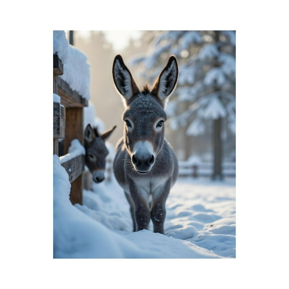 Paint by Numbers Kit for Adults, Winter Snow Donskey Scenic View Paint by Numbers, Easy Paint by Numbers Kit for Adults Beginner, DIY Adult Paint by Number Kits on Canvas, 12x16in Home Decor