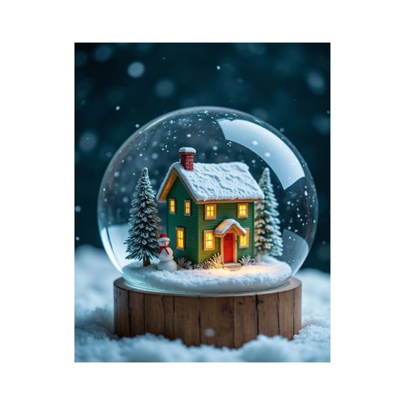 Paint by Numbers Kit for Adults, Winter Snow Globe Scene Paint by Numbers, Easy Paint by Numbers Kit for Adults Beginner, DIY Adult Paint by Number Kits on Canvas, 12x16in Home Decor