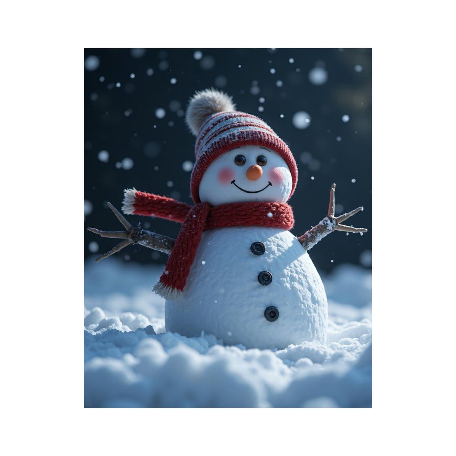 Paint by Numbers Kit for Adults, Winter Snowman Red Scarf Beanie Paint by Numbers, Easy Paint by Numbers Kit for Adults Beginner, DIY Adult Paint by Number Kits on Canvas, Home Decor