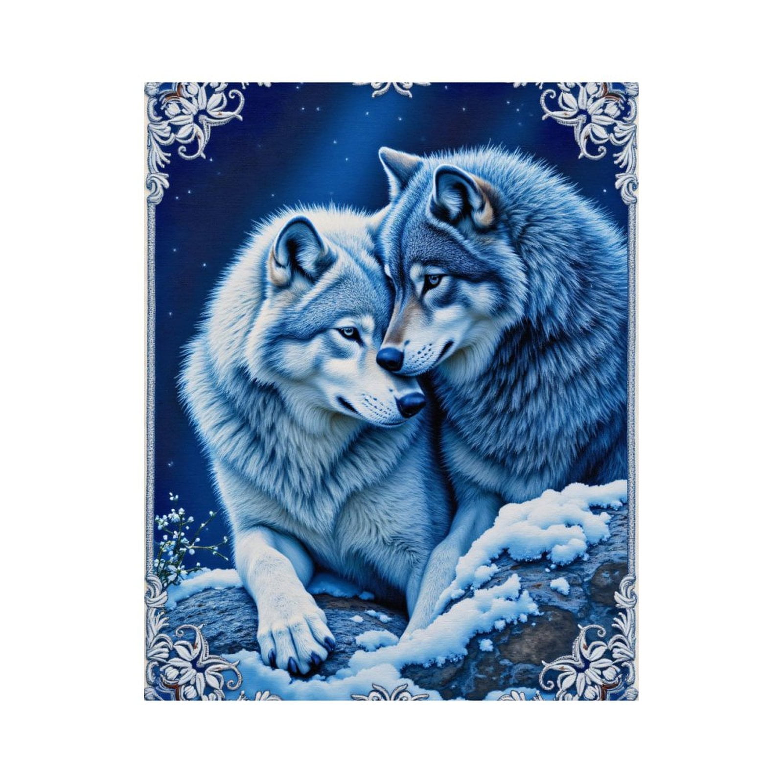Paint by Numbers Kit for Adults, Winter Wolves Embrace Under Stars Paint by Numbers, Easy Paint by Numbers Kit for Adults Beginner, DIY Adult Paint by Number Kits on Canvas, Home Decor