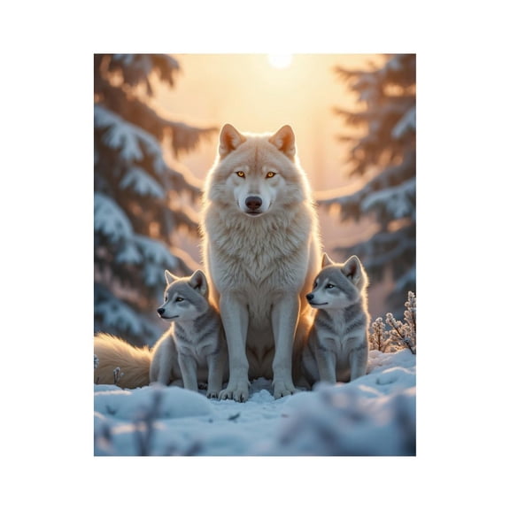 Paint by Numbers Kit for Adults, Winter Wolves Family Snow Scene Paint by Numbers, Easy Paint by Numbers Kit for Adults Beginner, DIY Adult Paint by Number Kits on Canvas, Home Decor