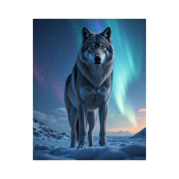 Paint by Numbers Kit for Adults, Wolf Aurora Arctic Landscape Paint by Numbers, Easy Paint by Numbers Kit for Adults Beginner, DIY Adult Paint by Number Kits on Canvas, Home Decor