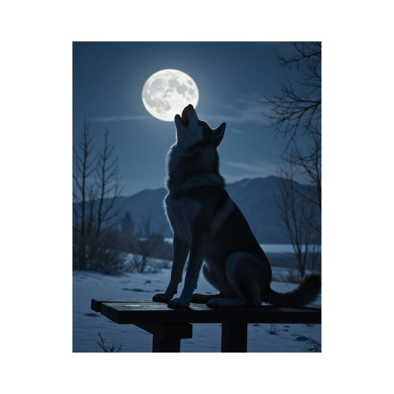 Paint by Numbers Kit for Adults, Wolf Howling Under Full Moon Paint by ...