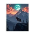 thumbnail image 1 of Paint by Numbers Kit for Adults, Wolf Howling Mountain Glowing Moon Paint by Numbers, Easy Paint by Numbers Kit for Adults Beginner, DIY Adult Paint by Number Kits on Canvas, Home Decor, 1 of 7