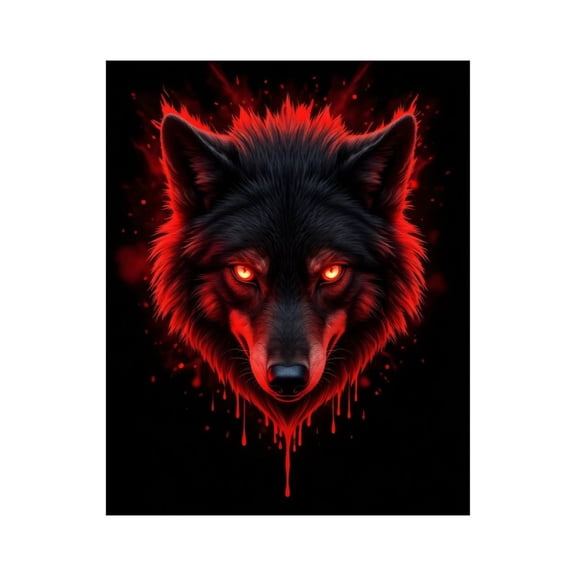 Paint by Numbers Kit for Adults, Wolf Red Eyes Dark Aura Painting Paint by Numbers, Easy Paint by Numbers Kit for Adults Beginner, DIY Adult Paint by Number Kits on Canvas, Home Decor
