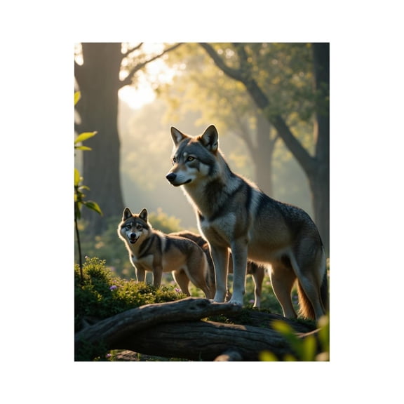 Paint by Numbers Kit for Adults, Wolves In Forest Morning Light Paint by Numbers, Easy Paint by Numbers Kit for Adults Beginner, DIY Adult Paint by Number Kits on Canvas, Home Decor
